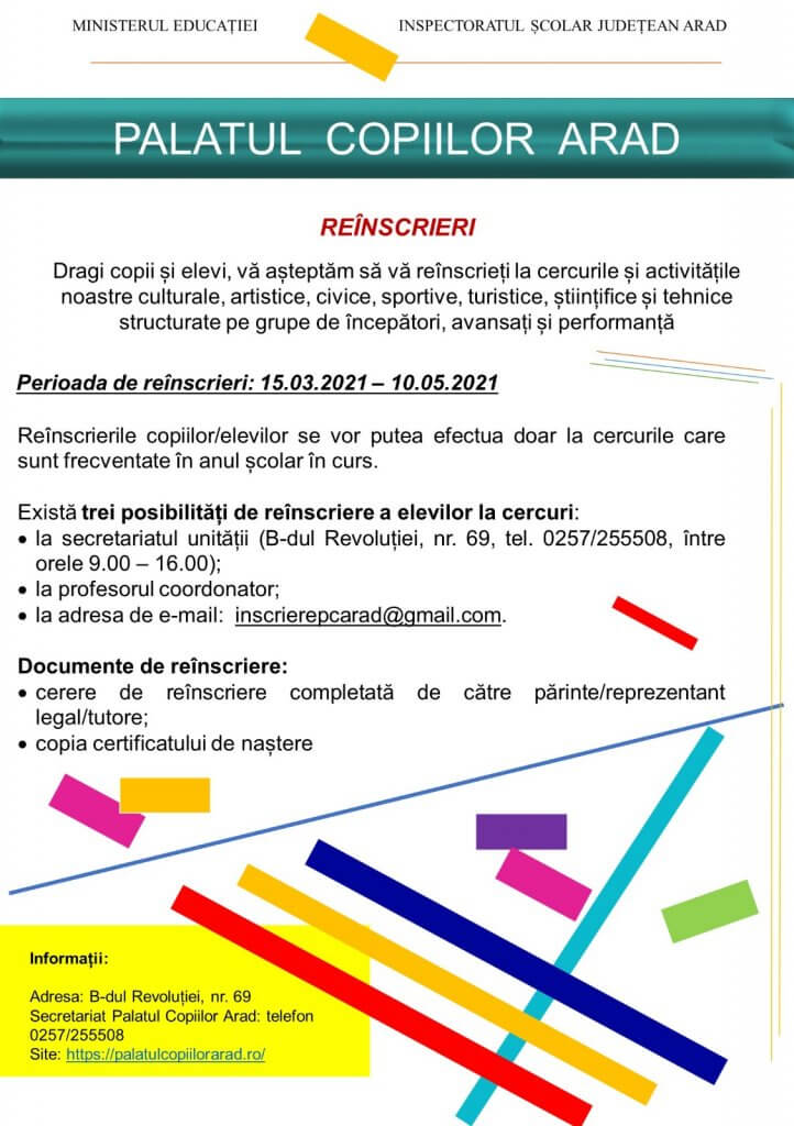Cereri reînscriere anul școlar 2021-2022 1 afis reinscrieri 1