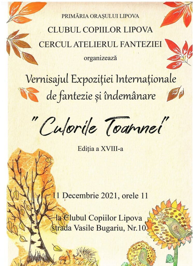 Premiați la Concursul Internațional „Culorile Toamnei” 1 afis vernisaj
