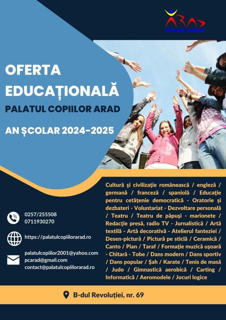 Reînscrieri pentru anul școlar 2024-2025- etapa I 1 OFERTA EDUCATIONALA Palat