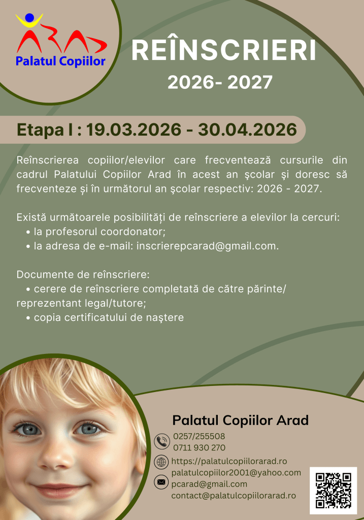 Reînscrieri an școlar 2026-2027 2 Afis reinscrieri